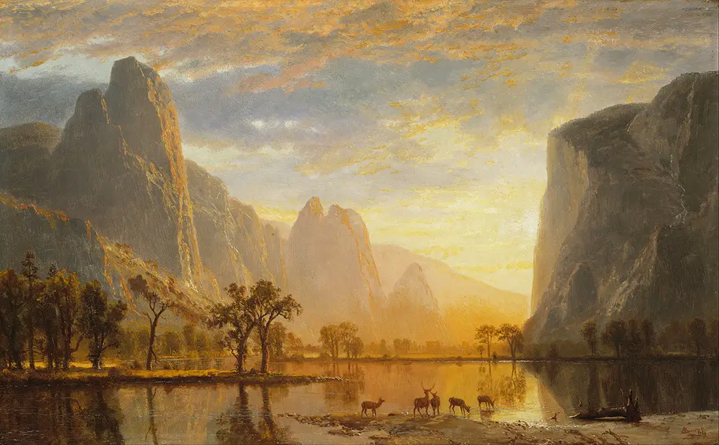 Valley of the Yosemite in Detail Albert Bierstadt
